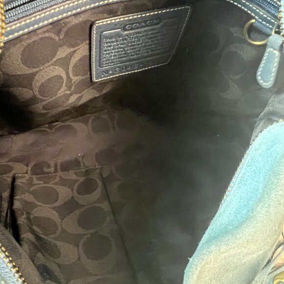 COACH Vintage Legacy Soft Slim Suede Duffle Crossbody 2004 Chambray Blue 1419 - Picture 7 of 8
